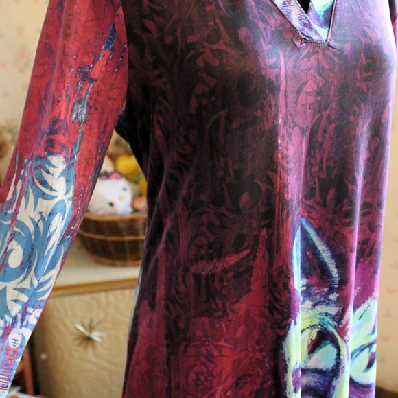 Simply Aster Abstract Cat Lady Dress Small NWOT - Picture 4 of 9